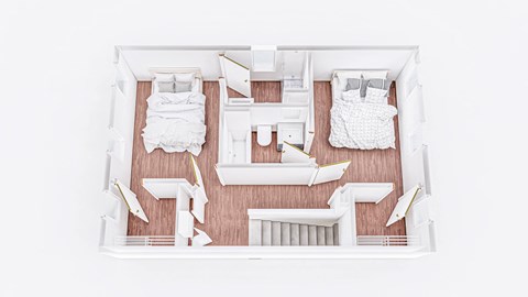 Floor plan for 2 beds, 2 baths, 1263 sqft